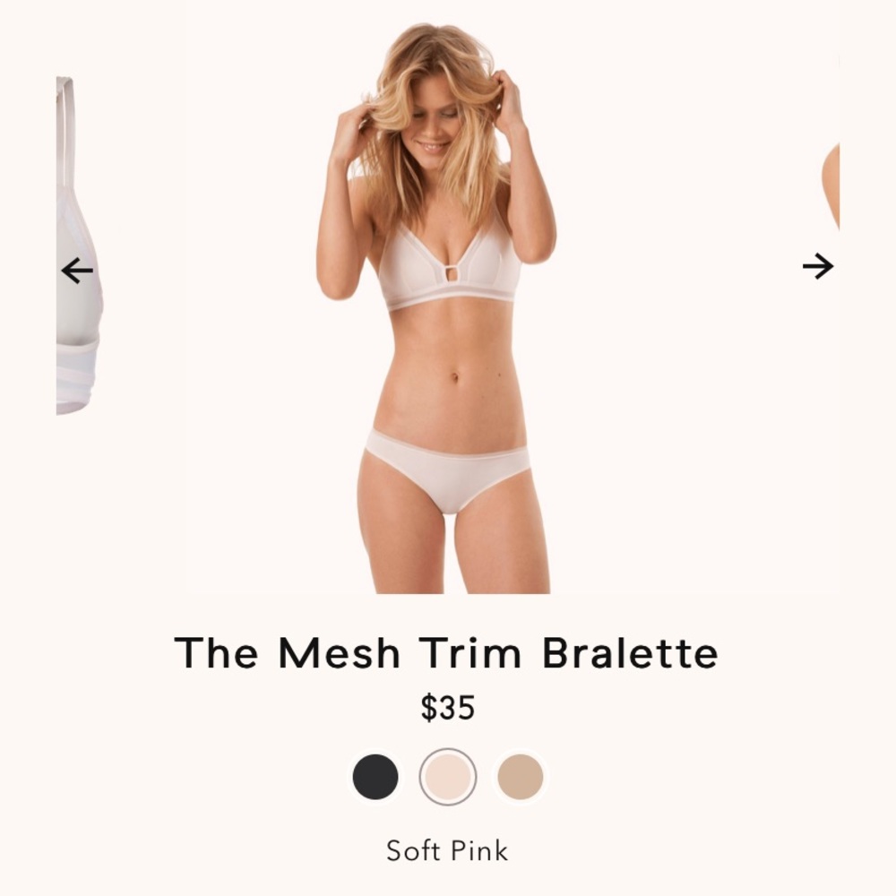 ***SOLD***NWT LIVELY-Mesh Trim Bralette, Soft Pink